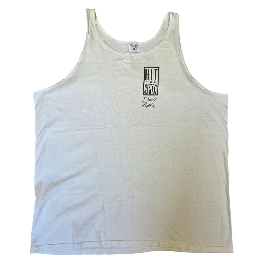 Vintage Delta Denise Austin Hit the Spot Tank Top Mens XL White Cotton USA Made